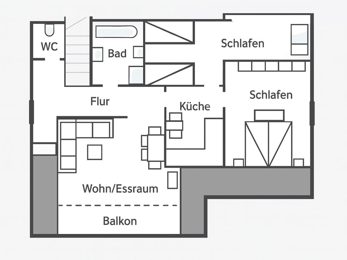 Grundriss der Ferienwohnung